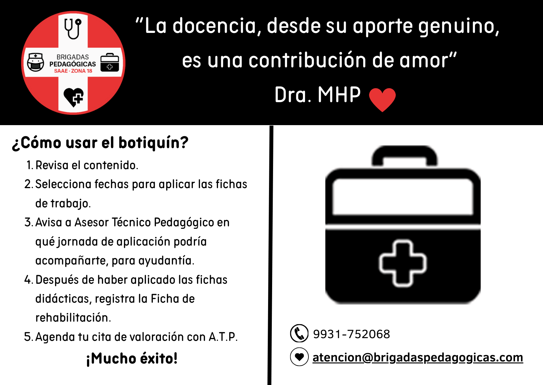 Uso de botiquín pedagógico